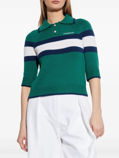 Casablanca colour-block polo top - Green