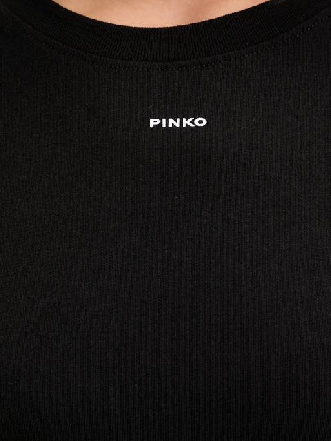 Pinko t-shirt bawełniany damski kolor czarny 100373 A2RE