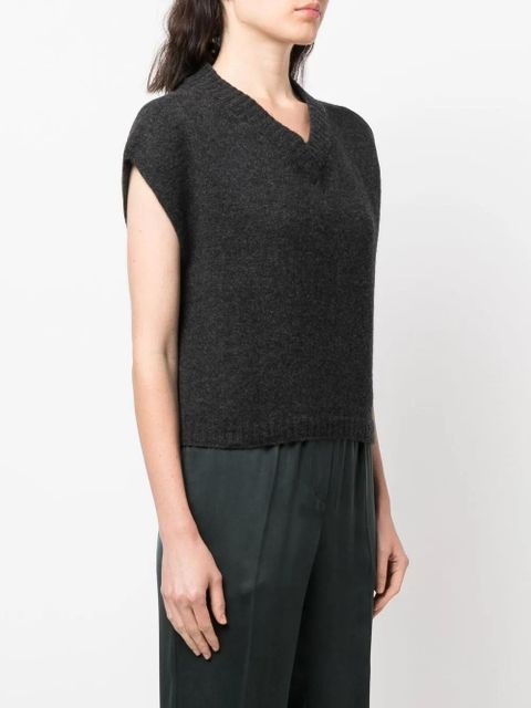 Alysi ribbed-knit V-neck jumper - Grey