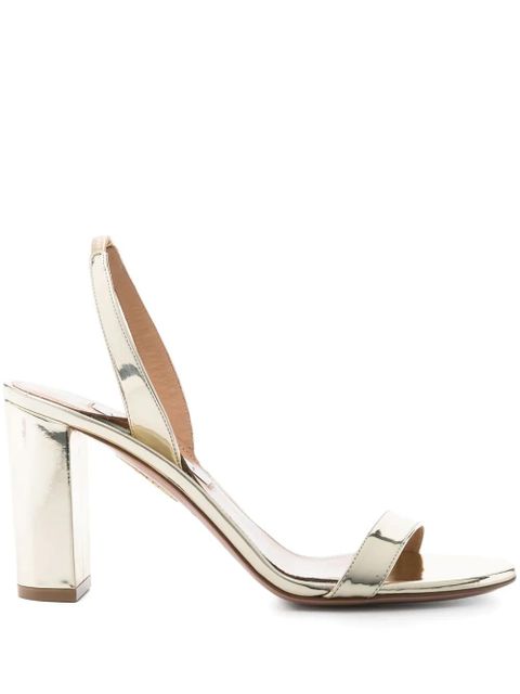 Aquazzura 85mm So Nude metallic leather sandals - Gold - zdjęcie produktu nr 1