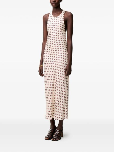 Claudie Pierlot criss-cross floral-print dress - Neutrals