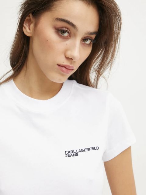 Karl Lagerfeld Jeans t-shirt bawełniany damski kolor biały A1W17004