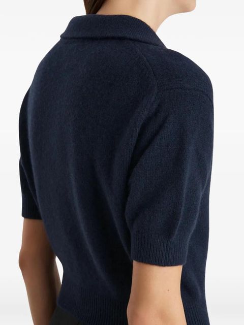 KHAITE Leni short-sleeves top - Blue