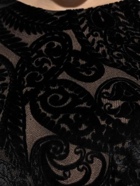 ETRO paisley-print velvet midi dress - Black - zdjęcie produktu nr 2