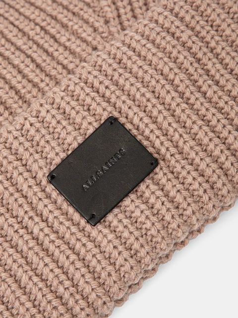 AllSaints czapka z domieszką wełny kolor beżowy - zdjęcie produktu nr 2