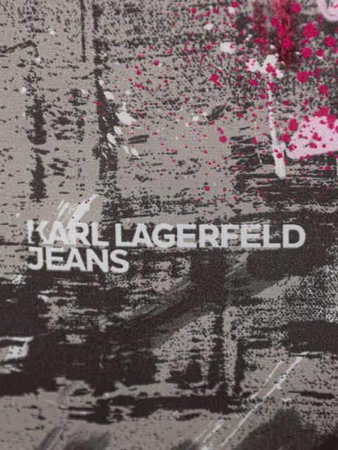 Karl Lagerfeld Jeans apaszka damska kolor różowy wzorzysta B1W33068