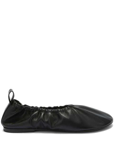 Jil Sander gathered-detail leather ballerina shoes - Black - zdjęcie produktu nr 1