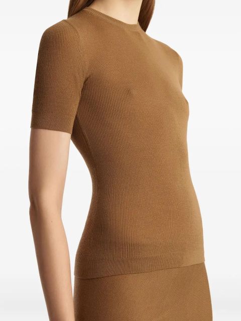 KHAITE Celina ribbed T-shirt - Brown