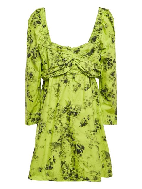 GANNI pre-owned ruched long-sleeve dress - Green - zdjęcie produktu nr 2