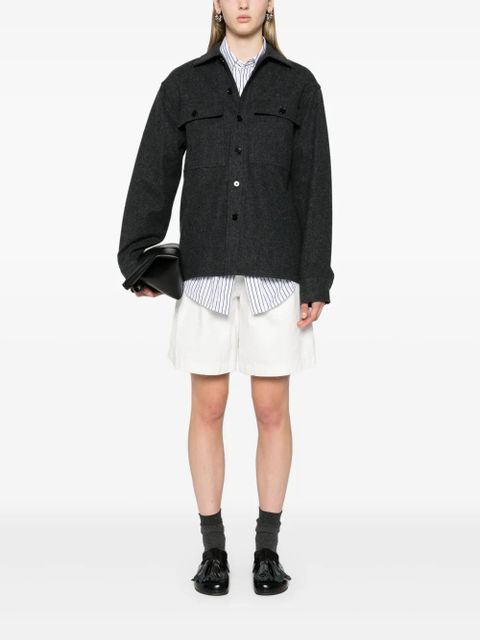 Jil Sander + mélange flannel overshirt - Grey - zdjęcie produktu nr 2