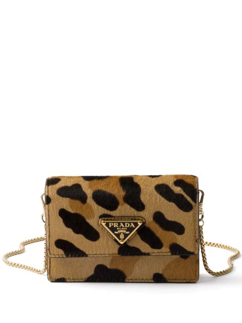 Prada printed leather cardholder - Brown - zdjęcie produktu nr 1