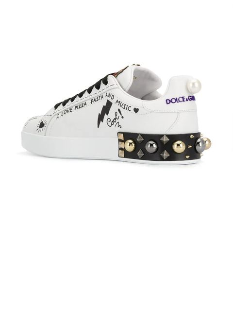 Dolce & Gabbana Portofino appliqué sneakers - White