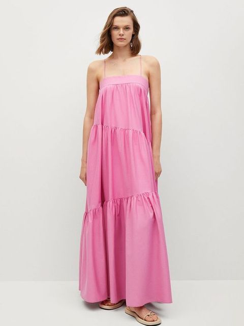 Mango Sukienka PARACHUT kolor różowy maxi rozkloszowana - zdjęcie produktu nr 2