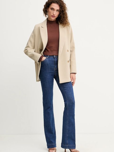 Silvian Heach sweter LOLA damski kolor brązowy z półgolfem GPA25554LU - zdjęcie produktu nr 2