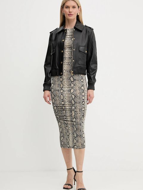 MICHAEL Michael Kors sukienka kolor beżowy midi dopasowana MT58319HMC - zdjęcie produktu nr 1