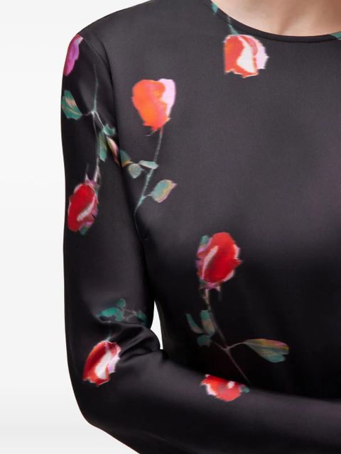 GANNI ruffled floral dress - Black