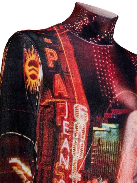 Jean Paul Gaultier The Velvet Pigalle high-neck bodysuit - Red