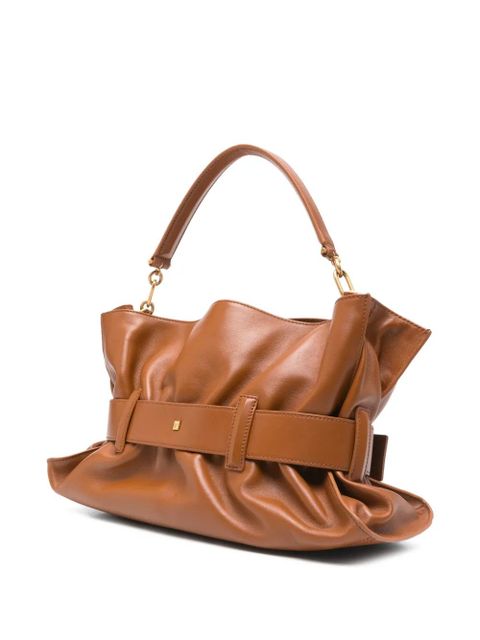 Balmain buckle-chain tote bag - Brown