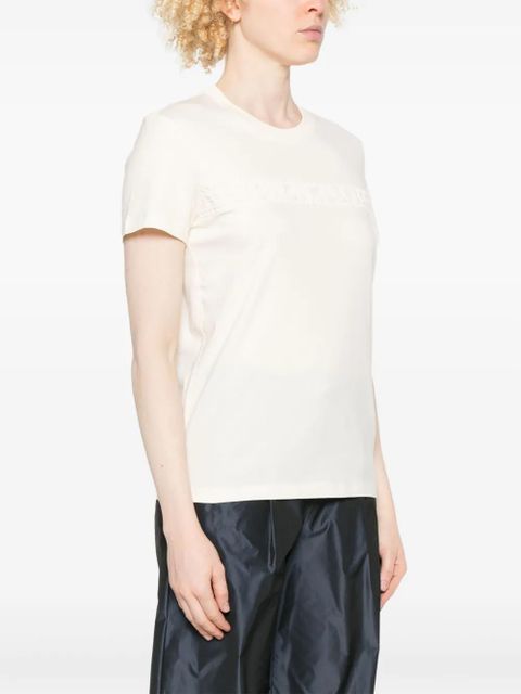 Moncler embroidered-logo cotton T-shirt - Neutrals