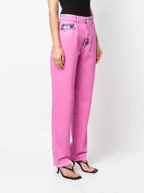 GCDS Bling logo-embellishment jeans - Pink