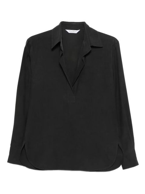 Max Mara notched-collar shirt - Black - zdjęcie produktu nr 1