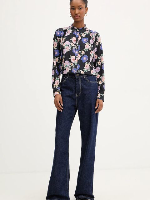 Morgan koszula damska kolor czarny regular ze stójką COLIE.F