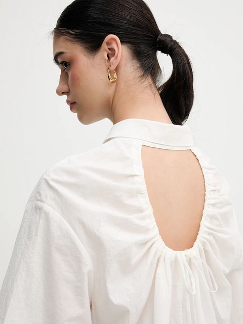 Sisley koszula bawełniana damska kolor biały regular z kołnierzykiem klasycznym 52EHLQ094