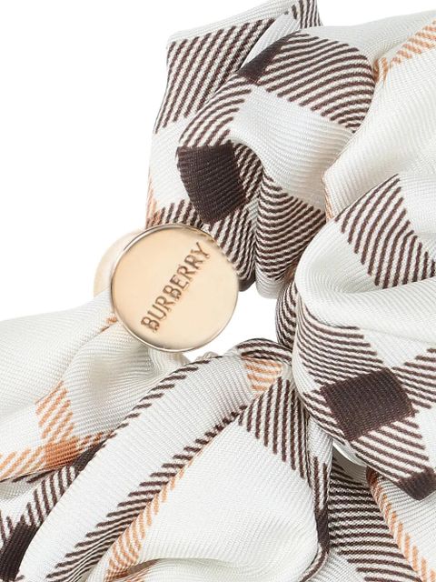 Burberry check silk scrunchie - White - zdjęcie produktu nr 2