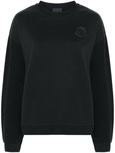 Moncler rubberised-logo panelled sweatshirt - Blue