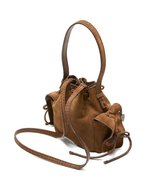Acne Studios mini multipocket suede shoulder bag - Brown - zdjęcie produktu nr 2