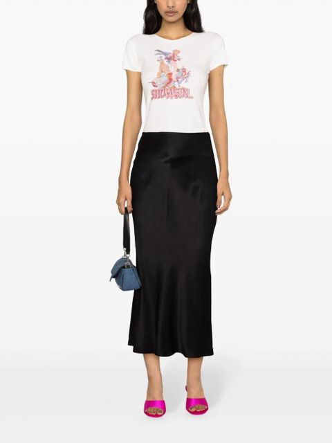 MANURÍ Sunny satin midi skirt - Black - zdjęcie produktu nr 2