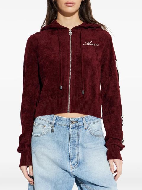 AMIRI logo-embroidered zip-up hoodie