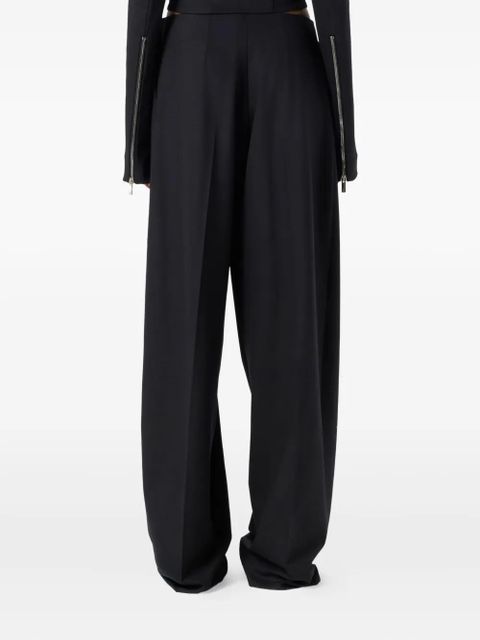 Blumarine pleated zip-detail trousers - Black