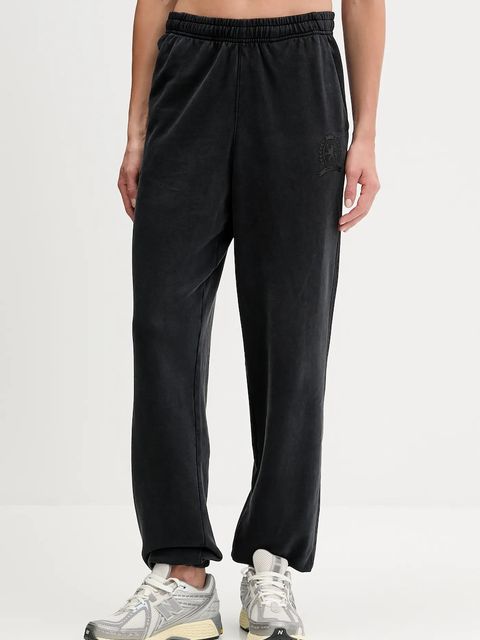 Tommy Jeans spodnie dresowe bawełniane damskie kolor czarny z nadrukiem DW0DW21702 - zdjęcie produktu nr 1