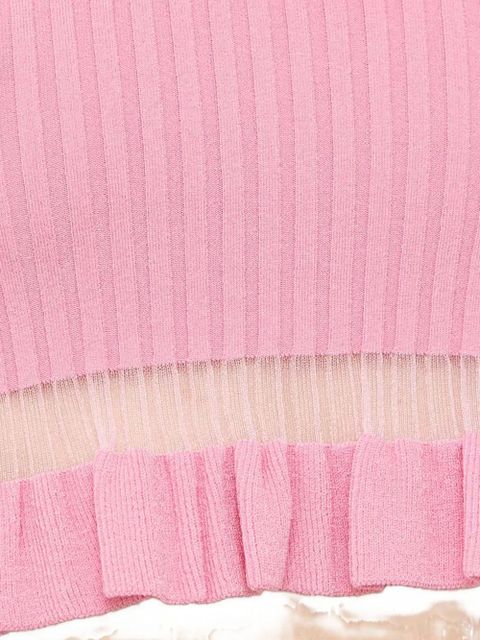 PINKO ruffled ribbed top