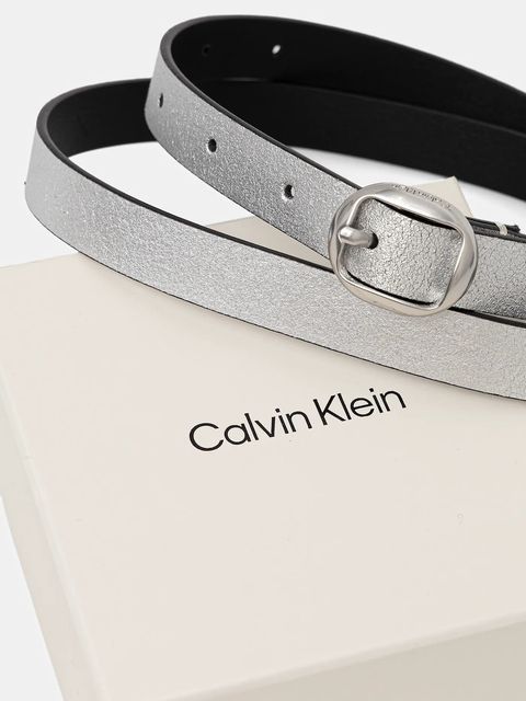 Calvin Klein pasek skórzany damski kolor srebrny LV04F7058G