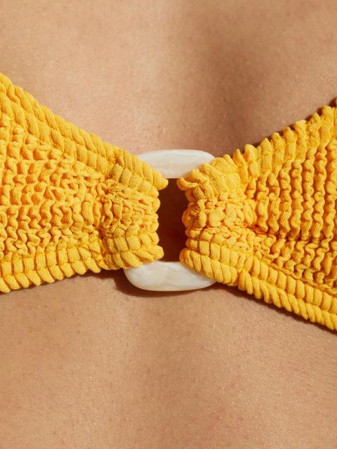Bond-eye Ring Scout crinkle-effect bikini top - Yellow