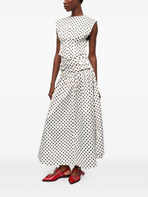 GANNI polka dot-print maxi skirt - White - zdjęcie produktu nr 2