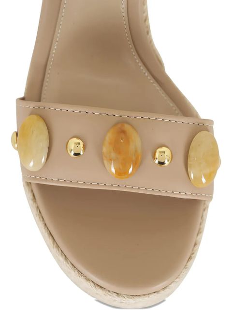 Gianvito Rossi embellished wedge espadrilles - Neutrals