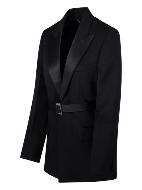 Victoria Beckham belted peaked-lapel jacket - Black - zdjęcie produktu nr 2