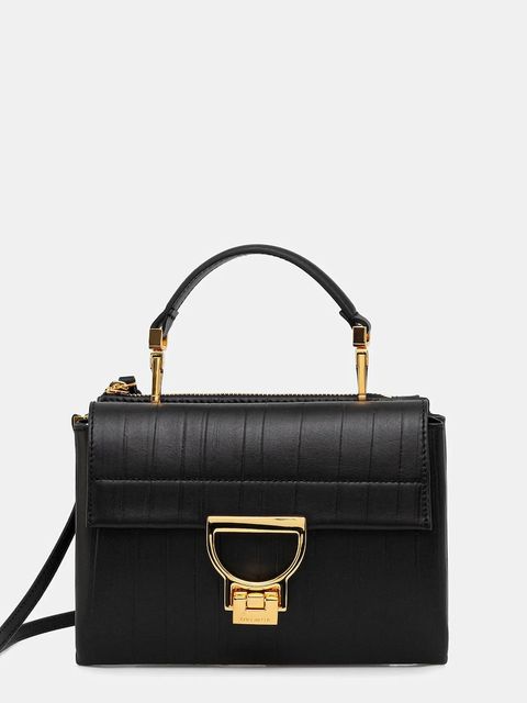 Coccinelle torebka skórzana ARLETTIS PLISSE kolor czarny E1 UD9 55 B7 01 - zdjęcie produktu nr 1