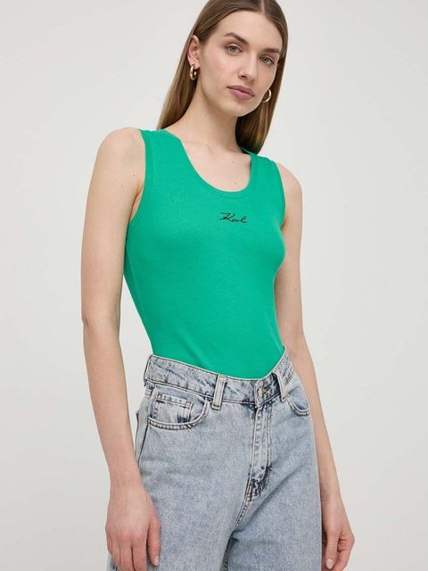 Karl Lagerfeld top bawełniany - zdjęcie produktu nr 1