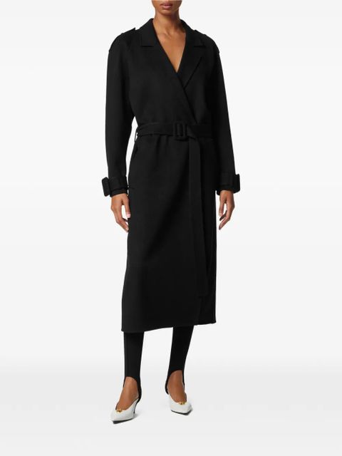 Versace belted buttoned coat - Black