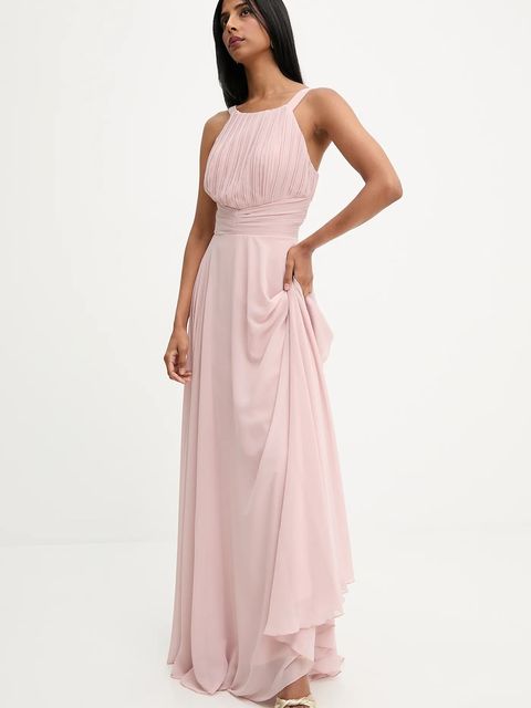 Answear.LAB sukienka kolor różowy maxi rozkloszowana - zdjęcie produktu nr 1