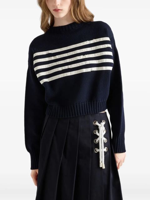 Prada striped cotton sweater - Blue