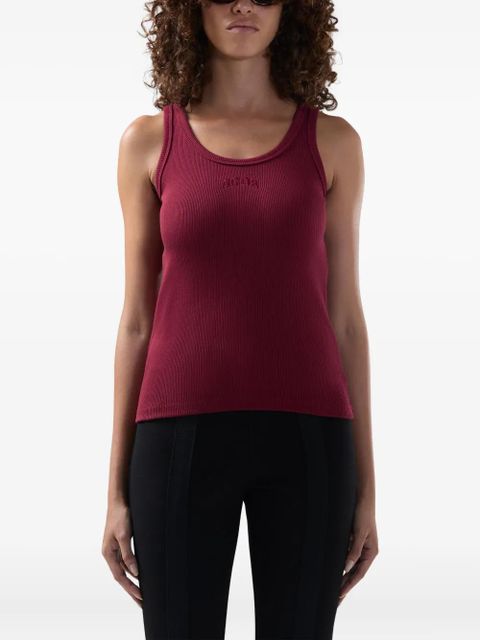 GCDS ribbed embroidered tank top