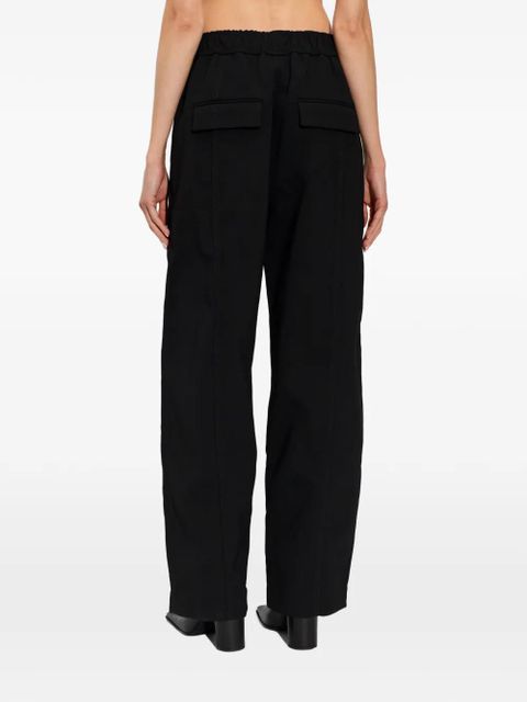 GANNI elasticated-waist trousers - Black