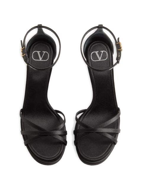 Valentino Garavani 120mm Eveninglam satin platform sandals - Black