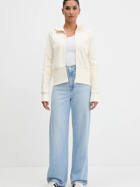 adidas bluza All Szn Winterized damska kolor beżowy gładka JW7434 - zdjęcie produktu nr 2