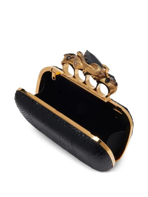 Alexander McQueen The Snake four-ring clutch bag - Black